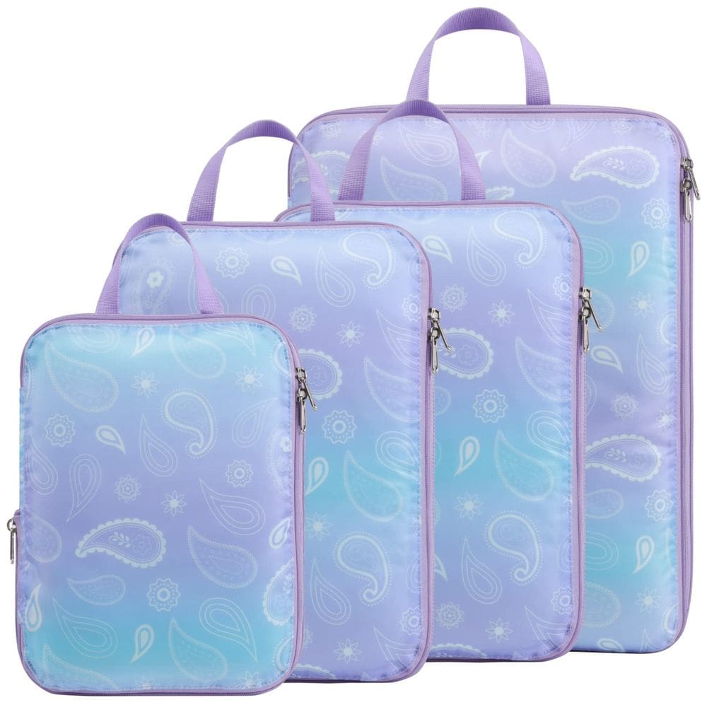 Cubos de embalagem de compressão Cambond 4 Pack Bagage Travel Blue