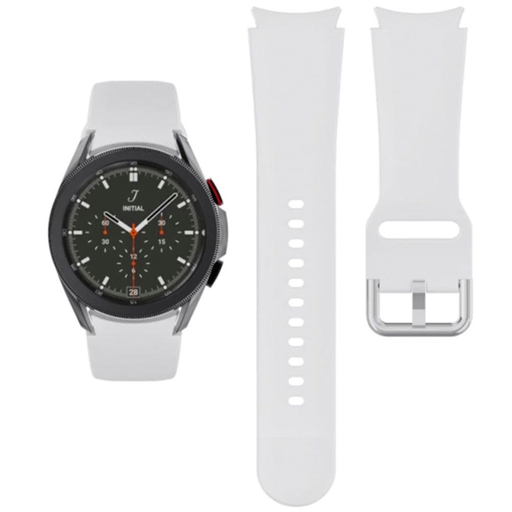 Pulseira de silicone para Samsung Galaxy Watch 4/5 Classic - branca