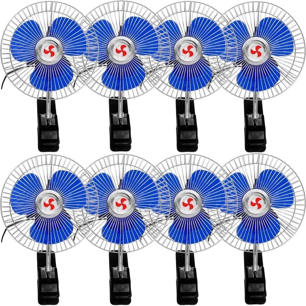 Kit 8 Mini Ventilador Veicular Carro Caminhão ônibus De 15cm
