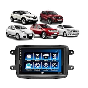 Kit Multimídia Duster 11 / 19 Sandero Logan 15 / 24 Mp5 7 Pol Bt Usb Fm Leitor SD Espelhamento