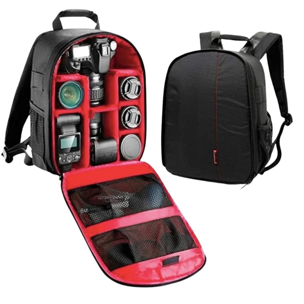 Foto de mochila para câmera com compartimento de acessórios