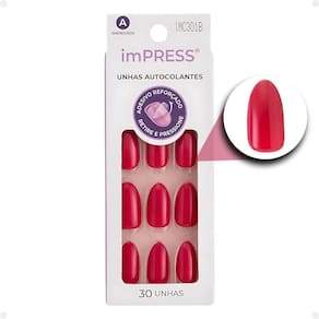 Unhas Autocolantes Amendoada Kiss Ny imPress Urban Magenta Imc301b