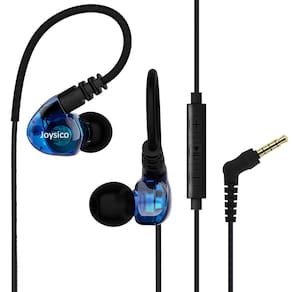 Fones de ouvido esportivos Joysico Wired Over Ear para crianças e mulheres, azuis
