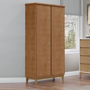 Guarda-Roupa Multiuso 2 Portas com Espelhos 5 Prateleiras Freijó Prata Madeira Pinus com MDF - Finestra