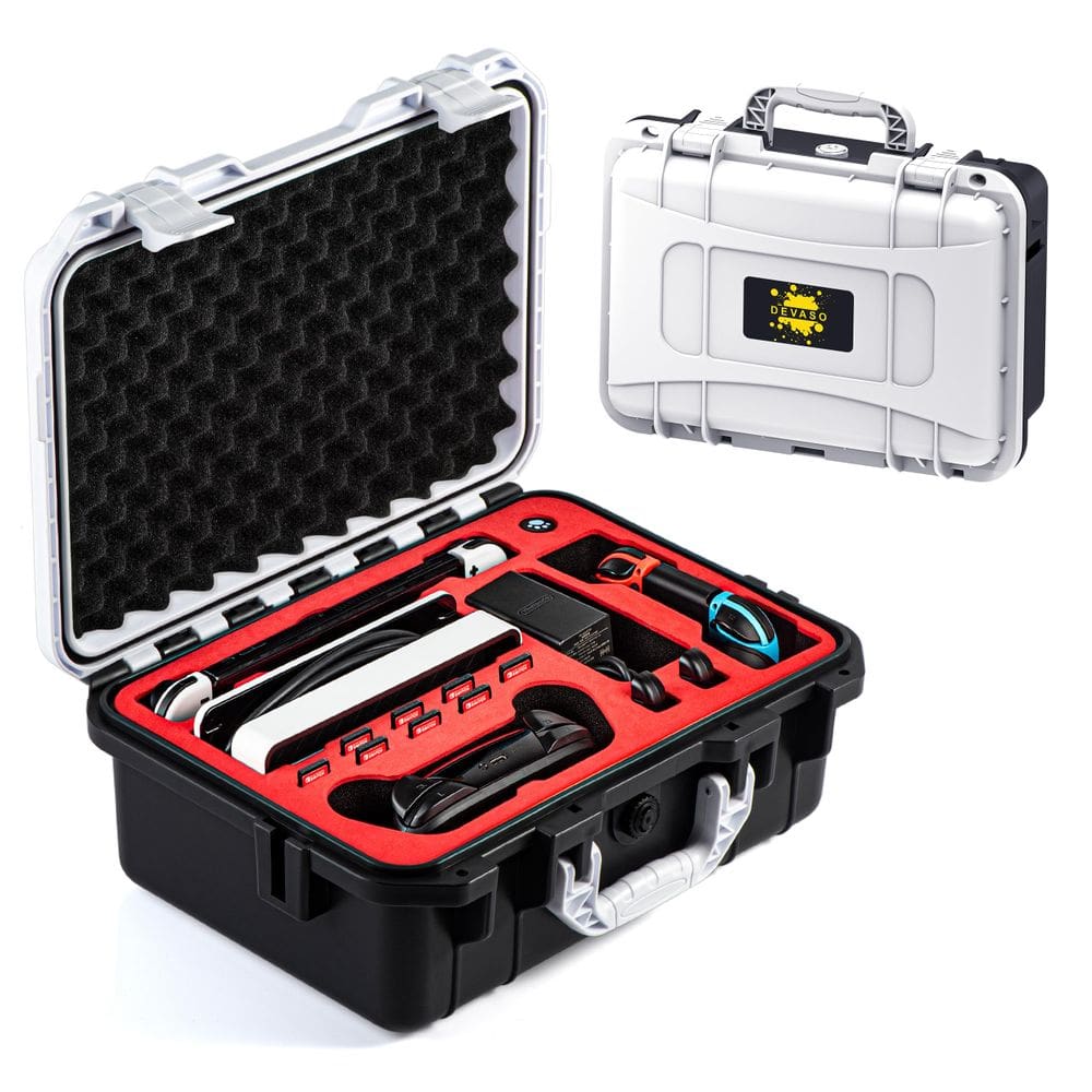 Estojo de transporte DEVASO para Nintendo Switch modelo OLED preto e branco
