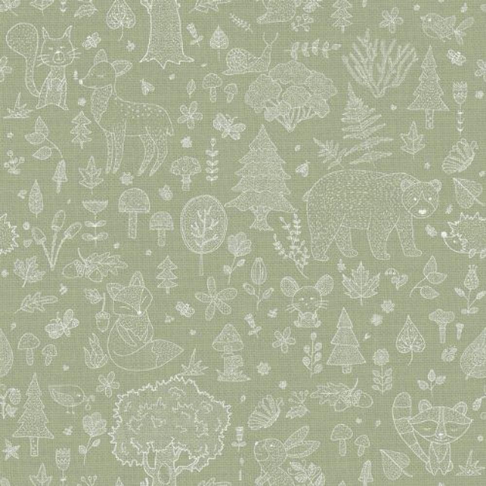 Papel De Parede Happy Infantil Verde 14805