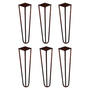 Kit 6 Pés De Metal 30 Cm Mesa De Canto Rack E Puffs Bronze