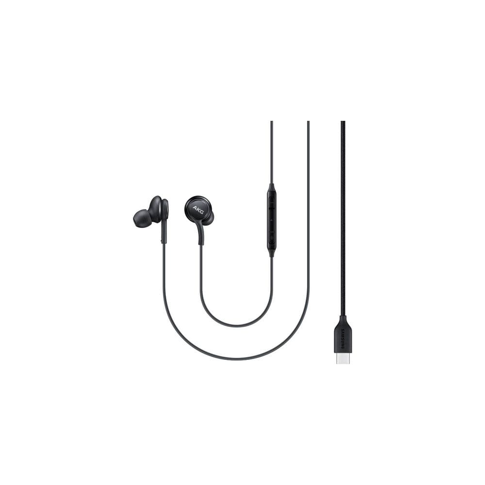 Fones de ouvido Samsung Type-C de entrada preta com microfone