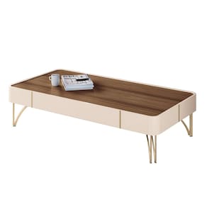 Mesa de Centro Para Sala Pés de Aço Alane H01 Off/Castanho - Mpozenato