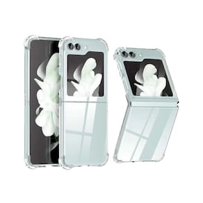 Capa para Samsung Z Flip 5 em silicone reforçado transparente