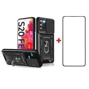 Capa Samsung Galaxy S20 FE Antishock com suporte de anel preta