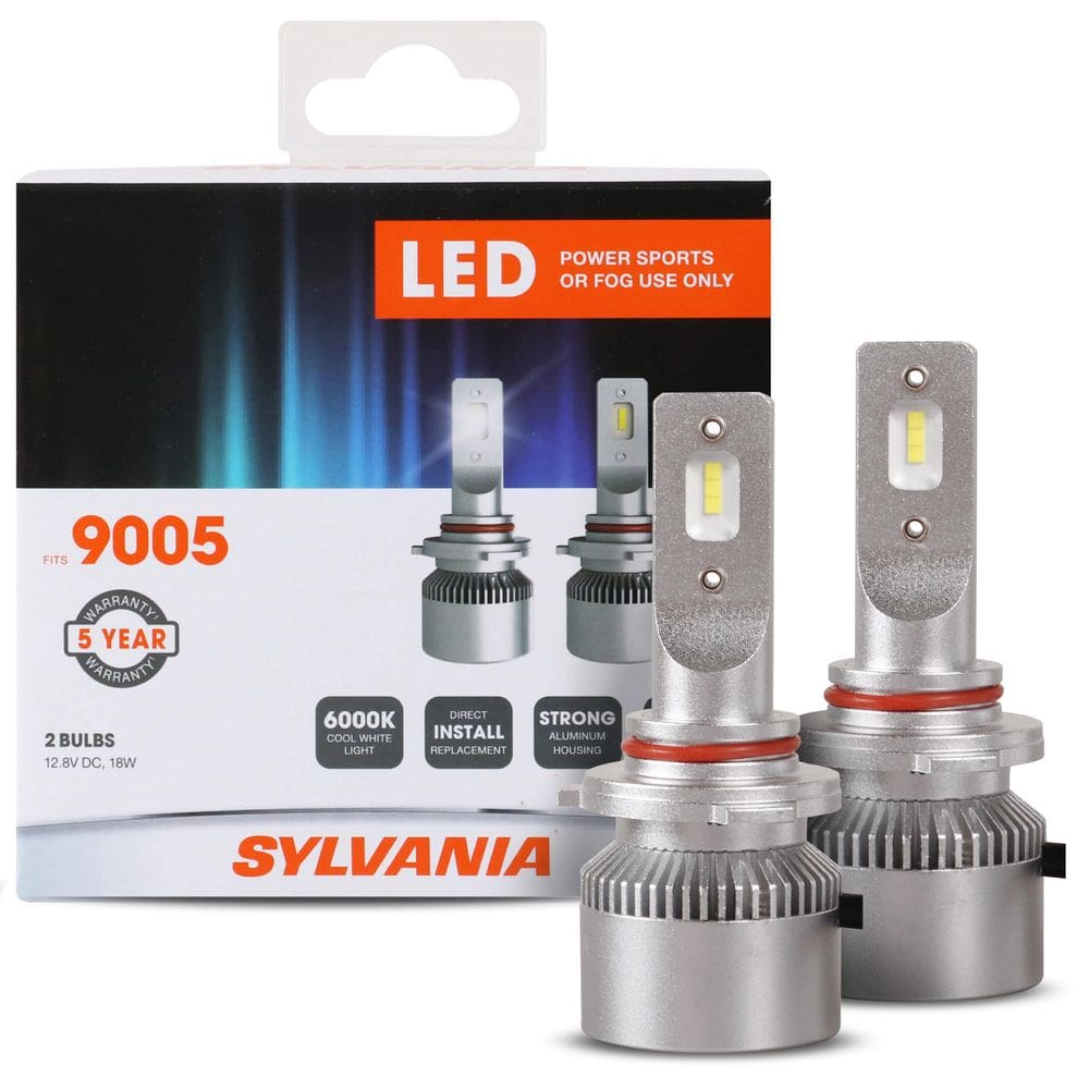 Lâmpadas LED Powersport para faróis SYLVANIA 9005 6000K - pacote com 2