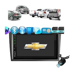 Kit Multimídia Corsa Montana Vectra Meriva Mold Preta Mp5 Bt Usb Fm Leitor SD Espelhamento
