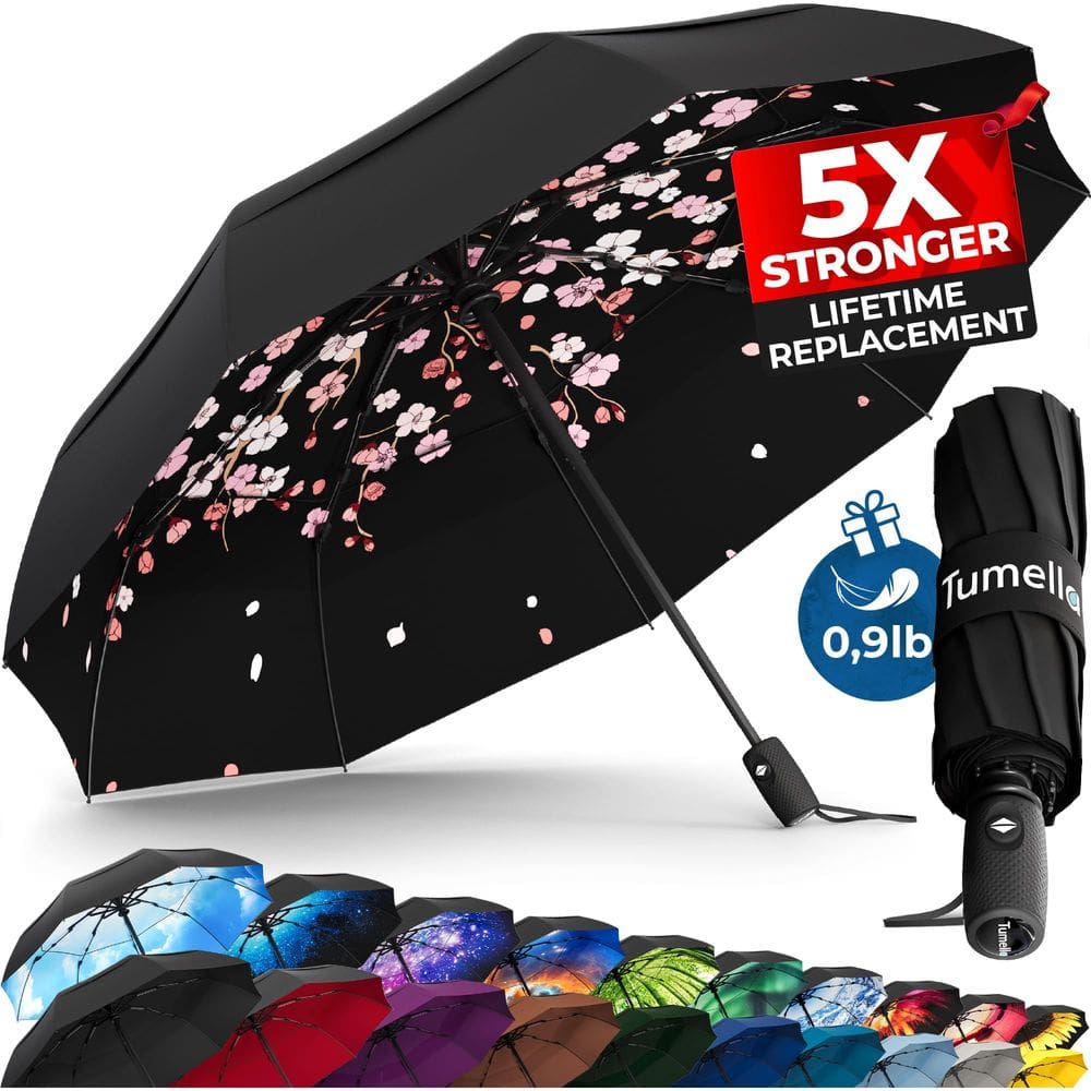 Guarda-chuva TUMELLA Strongest Windproof Travel Compact de 42 polegadas