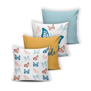 Kit 4 Capas De Almofada Modern Print 42 Cm X 42 Cm - 031