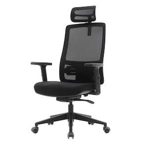 Cadeira Escritório Giratória NR-17 Wall Street Presidente Fratini Tela Mesh Preto Base Rodízio Nylon