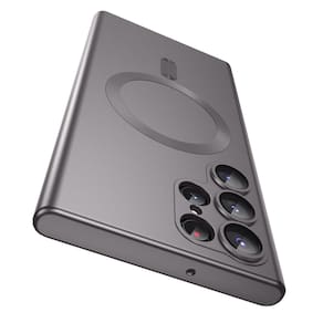 Capa MAKAVO Matte para Samsung Galaxy S22 Ultra com MagSafe Titanium Grey