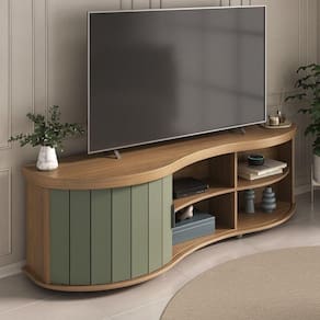 Rack De Sala Para Tv 75 Artely Magnum Carvalho Off White Menta