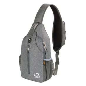 Mochila WATERFLY Crossbody Sling Bag Travel Caminhada Cinza