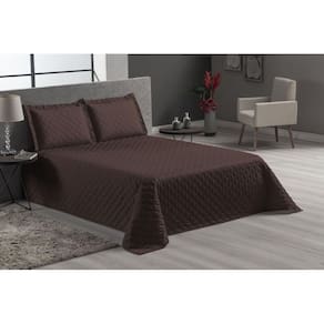Cobre Leito Para Cama Casal Padrão 4 Peças Matelado Marrom