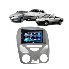Kit Multimídia Palio Strada Siena Fire S/ AR 2002 / 2014 Mp5 2din Bt Usb Fm Leitor SD Espelhamento