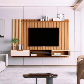 Home Ripado Para Tv 80 Polegadas Lima Nature Off White