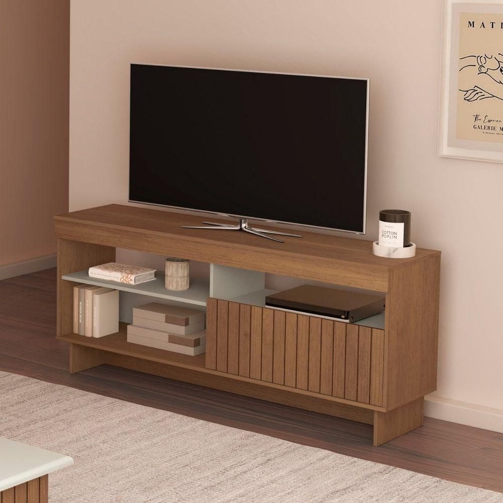 Rack De Sala Para Tv 65 Artely City Cinamomo Off White