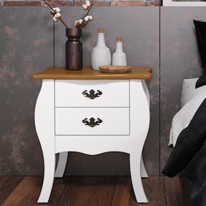 Mesa Com Gavetas Capela Branco Acetinado Cumarú