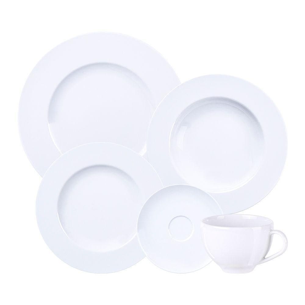 Aparelho De Jantar Tramontina Maria Augusta 20 Peças Em Porcelana Branca Branco 96010087
