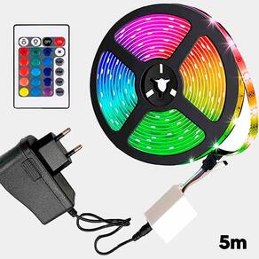 Fita Led Rgb 5M Multicores Brilho Digital Neon 110V/220V