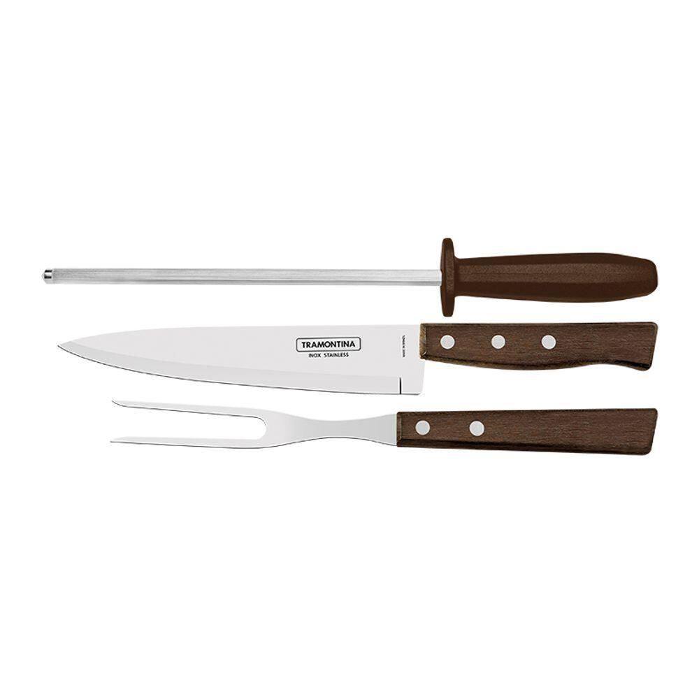 Kit Churrasco 3 Peças Tramontina 22299055 Marrom
