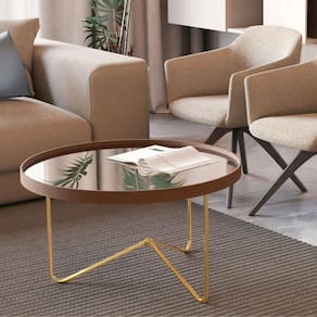 Mesa Centro De Sala Pensilvania Castanho Dourado