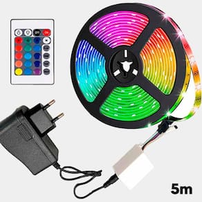 Fita Led Rgb 5M Digital Multicores Controle Luz Brilho Neon