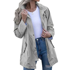 Capa de chuva Kikibell Ladies Outdoor Waterproof Windbreaker Grey