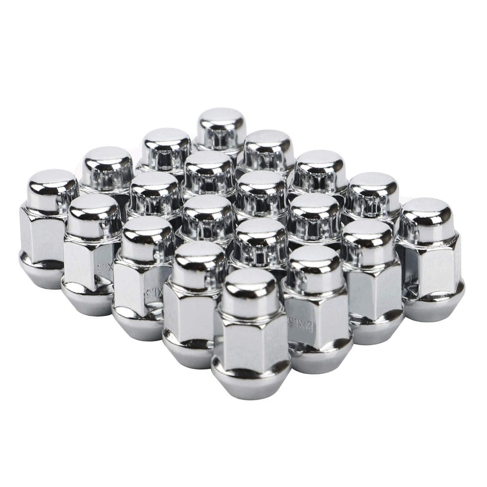 Porcas de roda FLYCLE 12x1,5 cromadas, 20 peças, protuberância de extremidade fechada