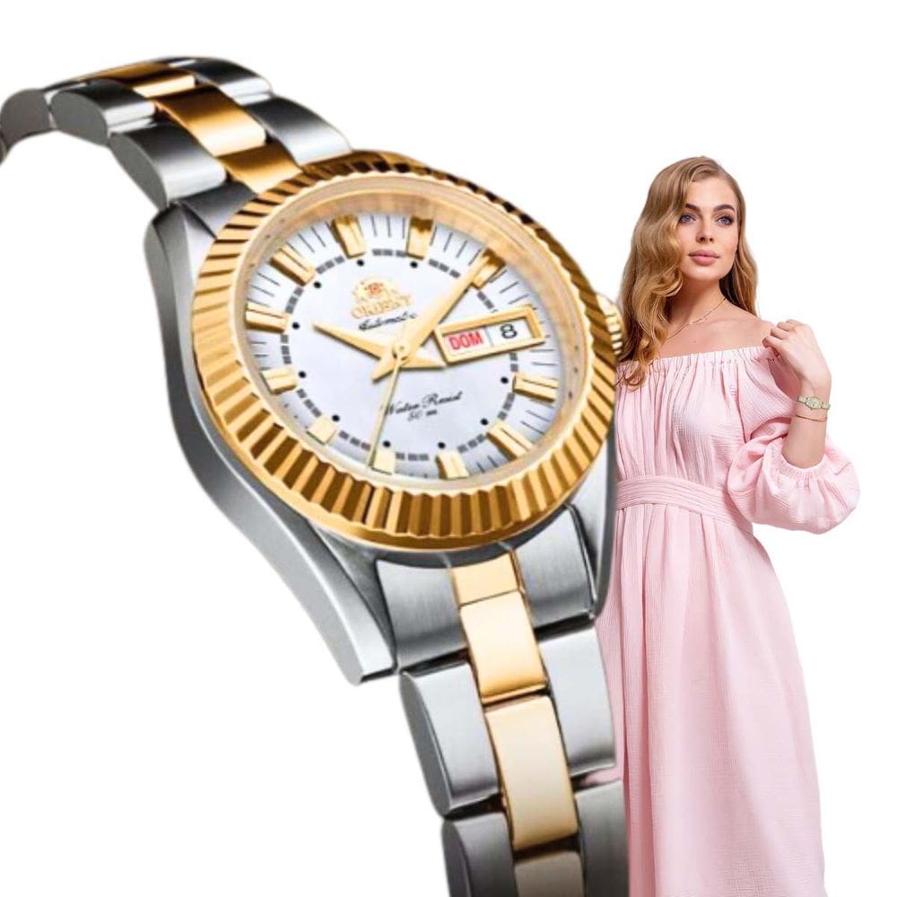Relógio Orient Feminino Automático Pequeno Redondo Mecânico Prova Dágua 50 Metros NH6SS005 B1SK