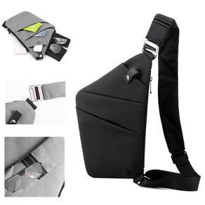 Mala de viagem crossbody Elloy Doc Theft Proof, impermeável, cinza