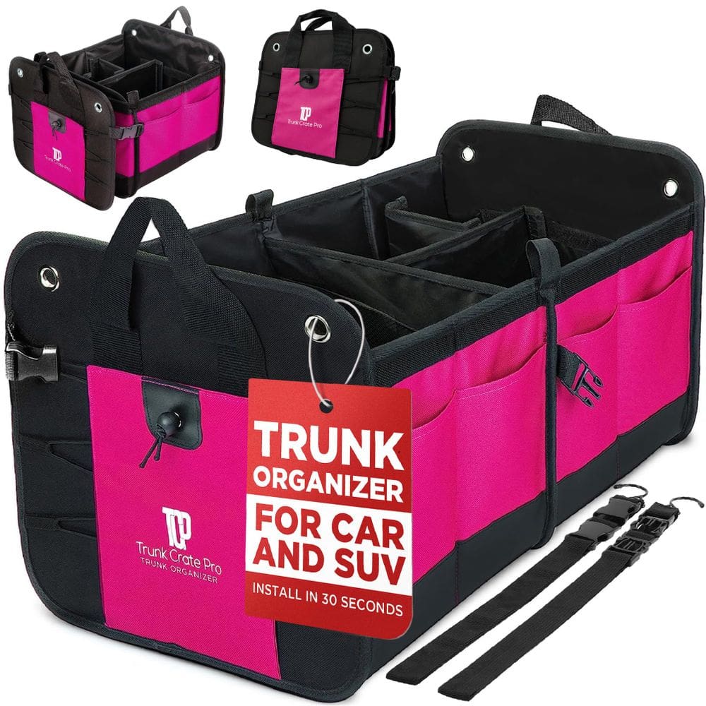 Organizador de malas TRUNKCRATEPRO rosa para SUV e Jeep