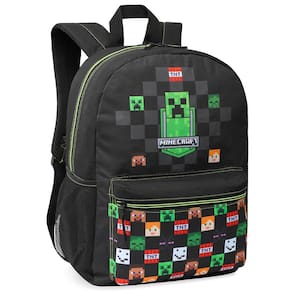 Mochila Minecraft Kids School com bolso frontal preta