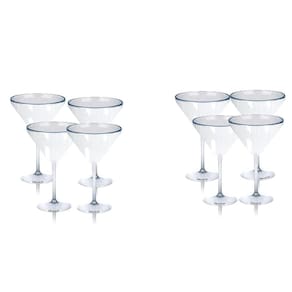 Taça Martini Acrílico PS Transparente 350ml 8 Peças