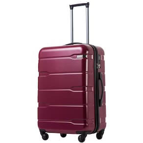 Mala de bagagem Coolife expansível de 28 polegadas com fechadura TSA - rosa