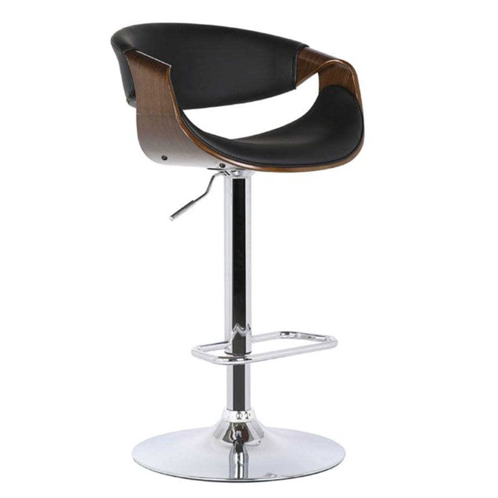 Banqueta Nicole Base Disco - Pu Preta