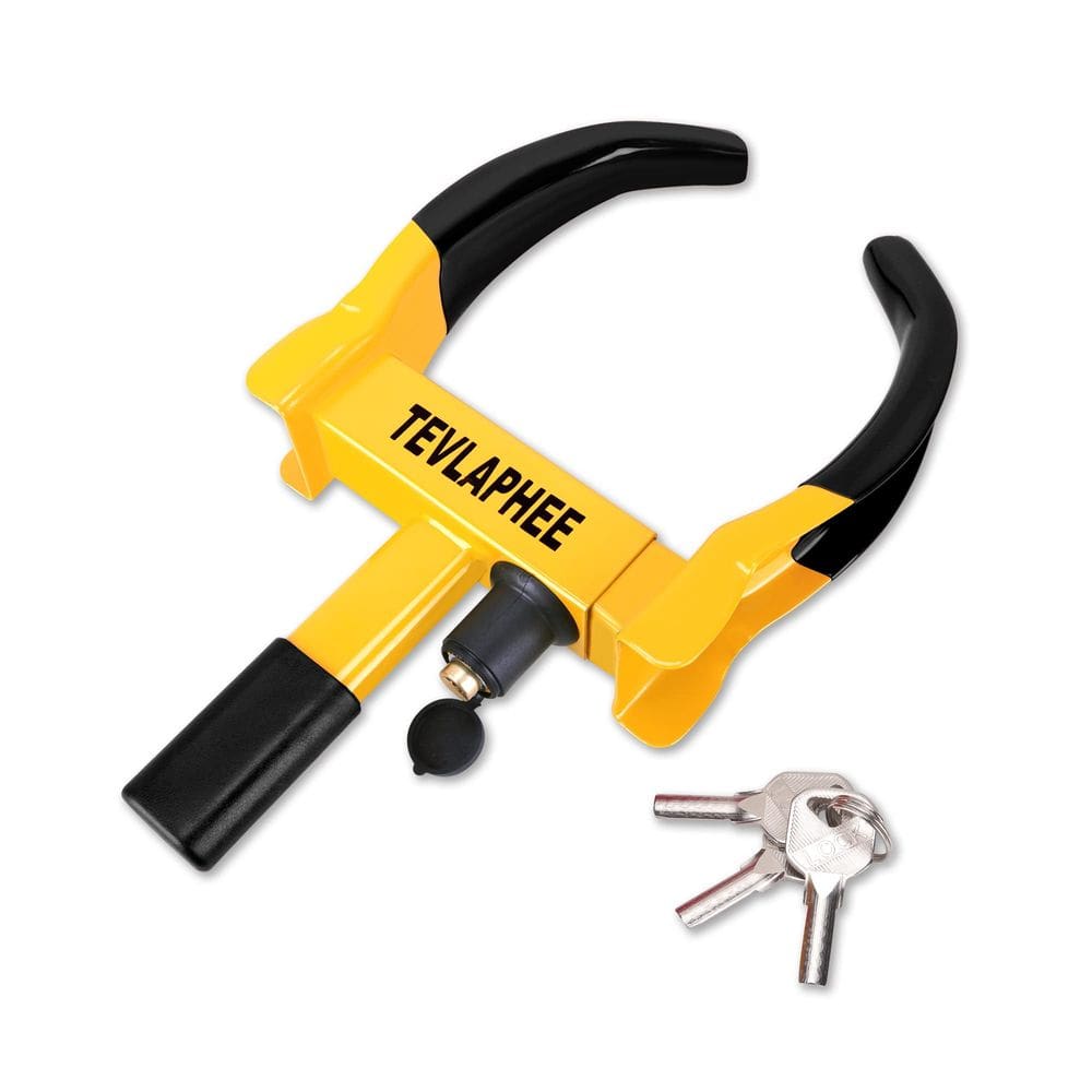 Fechadura de roda Tevlaphee Universal Heavy Duty Security vermelho-amarelo