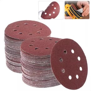 Kit 100 Discos de Lixa 125mm 8 Furos Lixadeira Roto Orbital Grão 40