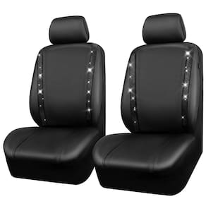 Capas de assento de carro CAR PASS Leather Diamond Bling 2 Front Sets