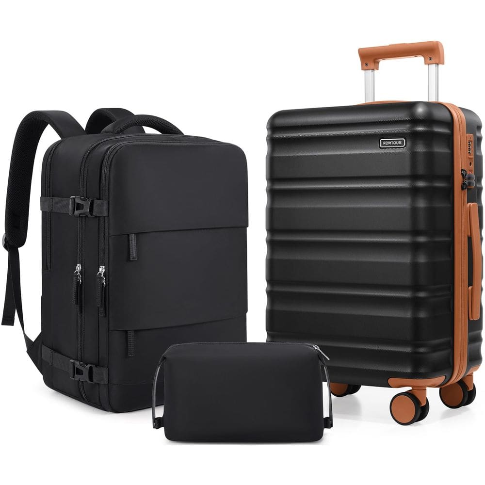 Conjunto de malas Romtour, 3 peças, bagagem de mão de 20 polegadas com PC Hard Sh