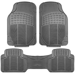 Tapetes de chão de carro FH Group Heavy-Duty Rubber Full Set cinza