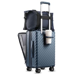 Bagagem de mão LUGGEX de 20 polegadas com porta-copos e bolso frontal