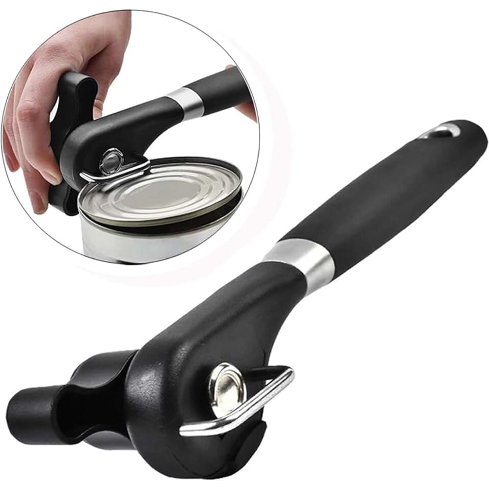 Abridor De Latas Manual De Manivela Seguro Em Aço Inox 22cm