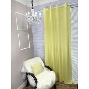 Cortina Amarelo-Bebê Oxford Uma Folha 150X250 Sala/Quarto Fabritex
